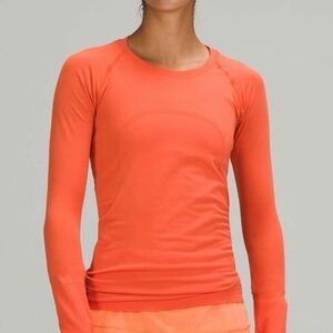 Lululemon swiftly tech orange 2.0 long sleeve shirt size 6